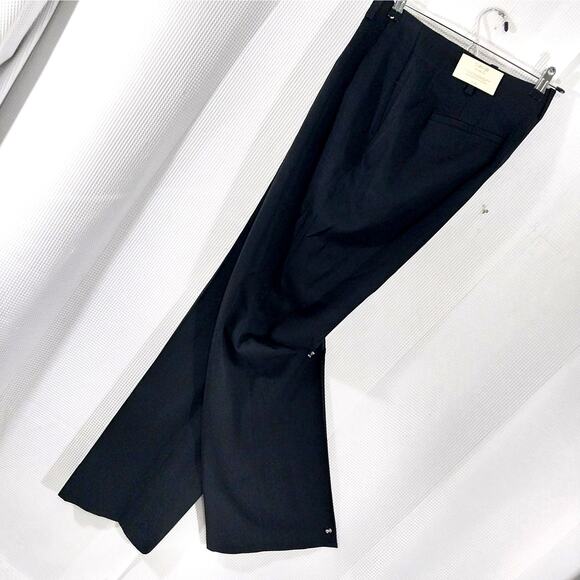 NWT@$88! ANN TAYLOR! CURVY FIT, TROUSER LEG BLACK TAILIRED PANTS, SLACKS! SZ 12T - Picture 1 of 11